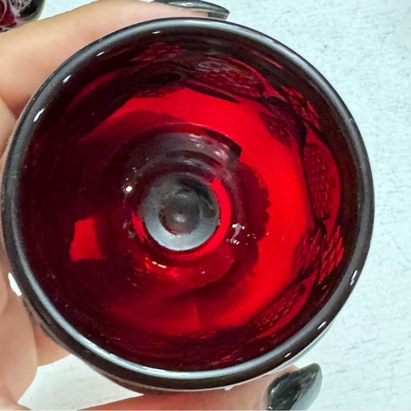 Vintage Avon Cape Cod Collection Vintage Cordial Sherry Red Goblets Retro - Picture 4 of 13